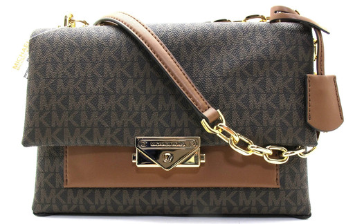 Neu mit Etikett authentisch Michael Kors CECE MD Klappentasche Schulter MK Monogramm Crossbody braun - Bild 1 von 9