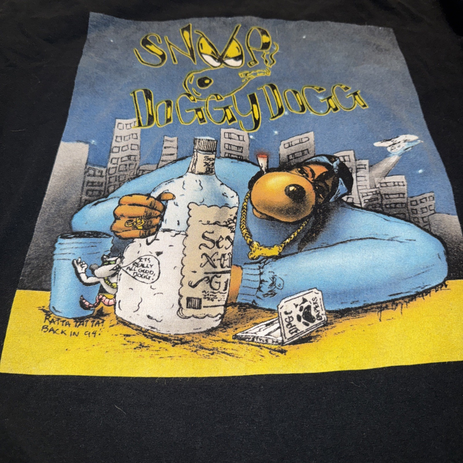 FILA RARA maglietta vintage Y2K Snoop Doggy Dogg L grande 22 x 28 cane 2pac braccio della morte