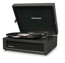 Crosley Voyager CR8017B-BK Vintage 3Speed Portable Turntable – Bluetooth NEW