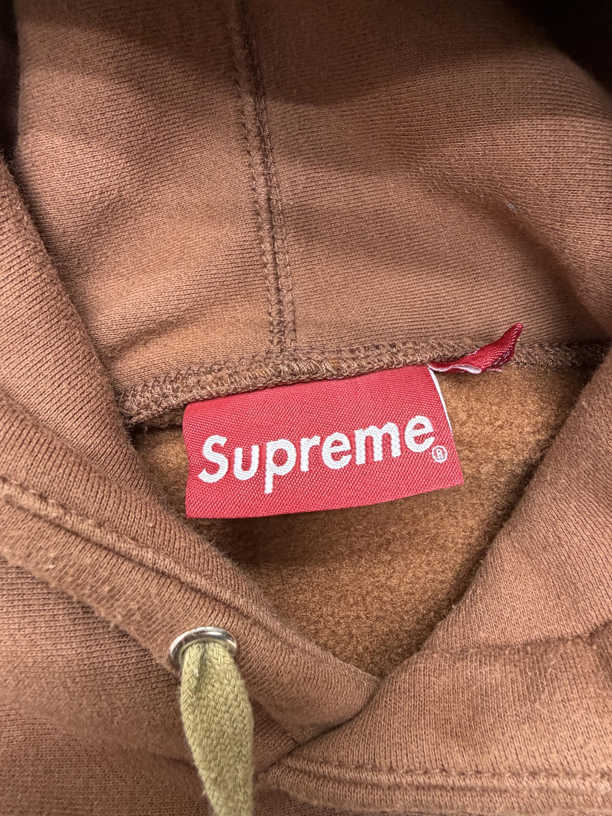 Supreme Hoodie Mens Medium Brown Blue Box Logo Fleece Pullover Sweatshirt thumbnail 6