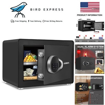 Small Digital Safe Box with Alarm Removable Shelf Key & Code Lock. -1.0 Cubic Ft