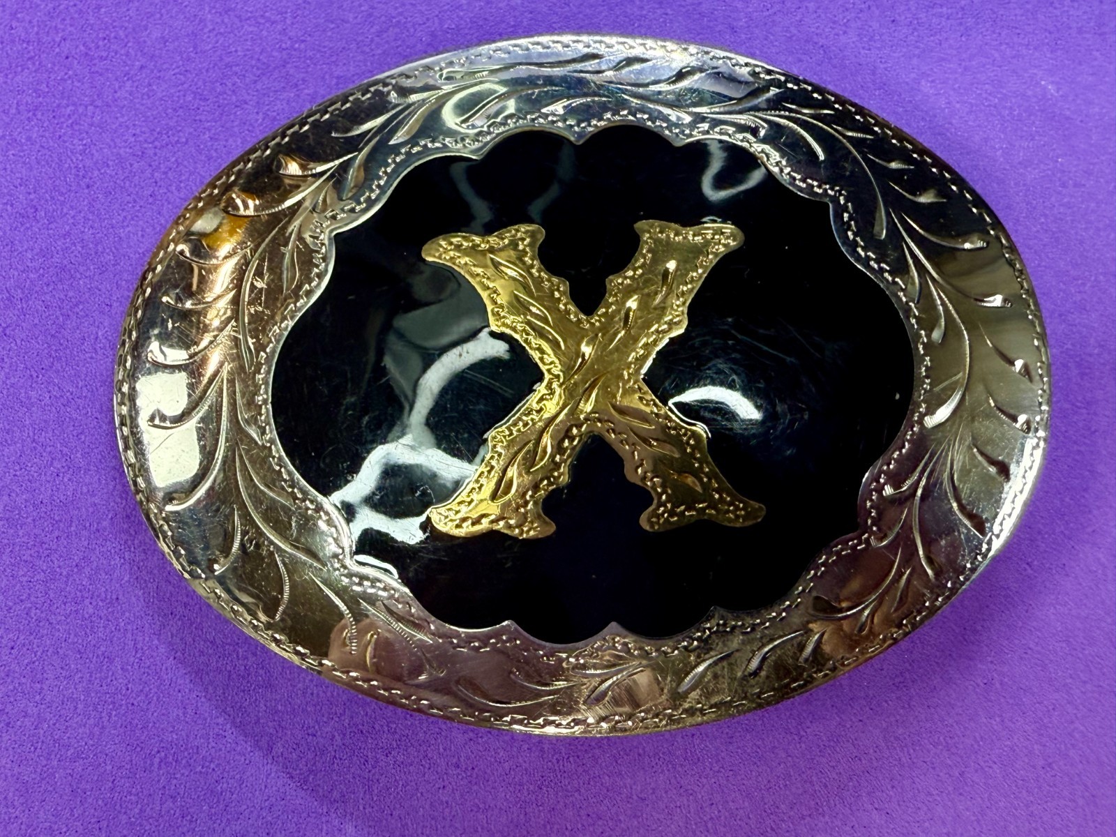 Custom Initial Letter X Monogram Two Tone Western… - image 16