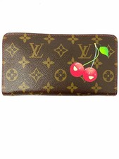 LOUIS VUITTON 2005 Cerises Zippy Wallet Takashi Murakam Brown Monogram Wallet