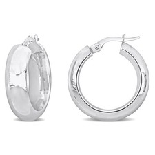 AMOUR 22mm Huggie Hoop Earrings In 10K White Gold