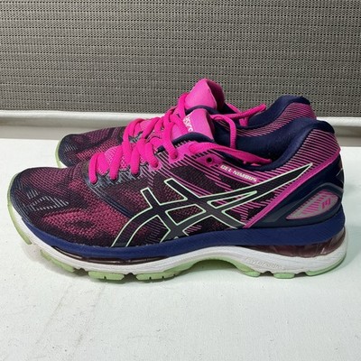 ASICS Gel-Nimbus 19 Womens Running Shoes Size 7 Pink/Blue Lightweight Cushioning