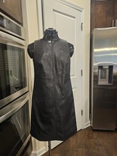 J. Crew Black Leather Sleeveless Dress Small