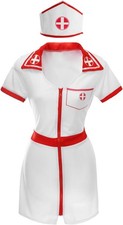 Sexy Nurse Costume Adult Women S Fancy Dress Hospital Uniform Party Outfit-USED