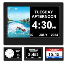 2026 Digital Clock with Dynamic Photo Frame Display Time, Date, 7inch black