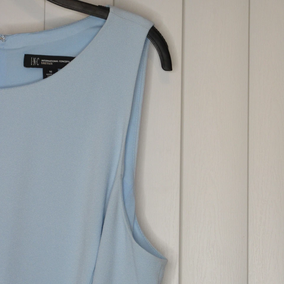 Mono para mujer INC International Concepts azul Fly Away pierna ancha crepé 16 B71 Foto 4 de 4