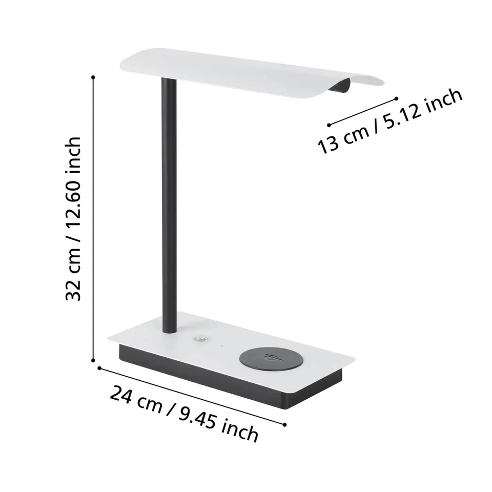 EGLO ARENAZA Tischleuchte Weiß LED Tischlampe induktive Ladestation in Stufen - Bild 4 von 4
