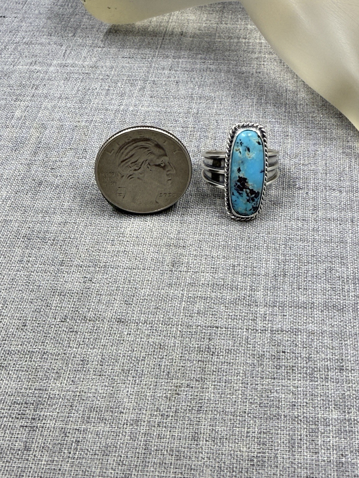 Running Bear Rectangle Turquoise Sterling Silver … - image 4