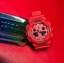 G-SHOCK GA-100C Red Quartz Watch Used G1128
