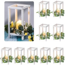 10 Pcs Wooden Wedding Lantern Centerpiece Candle Lantern Table Wooden Candle ...