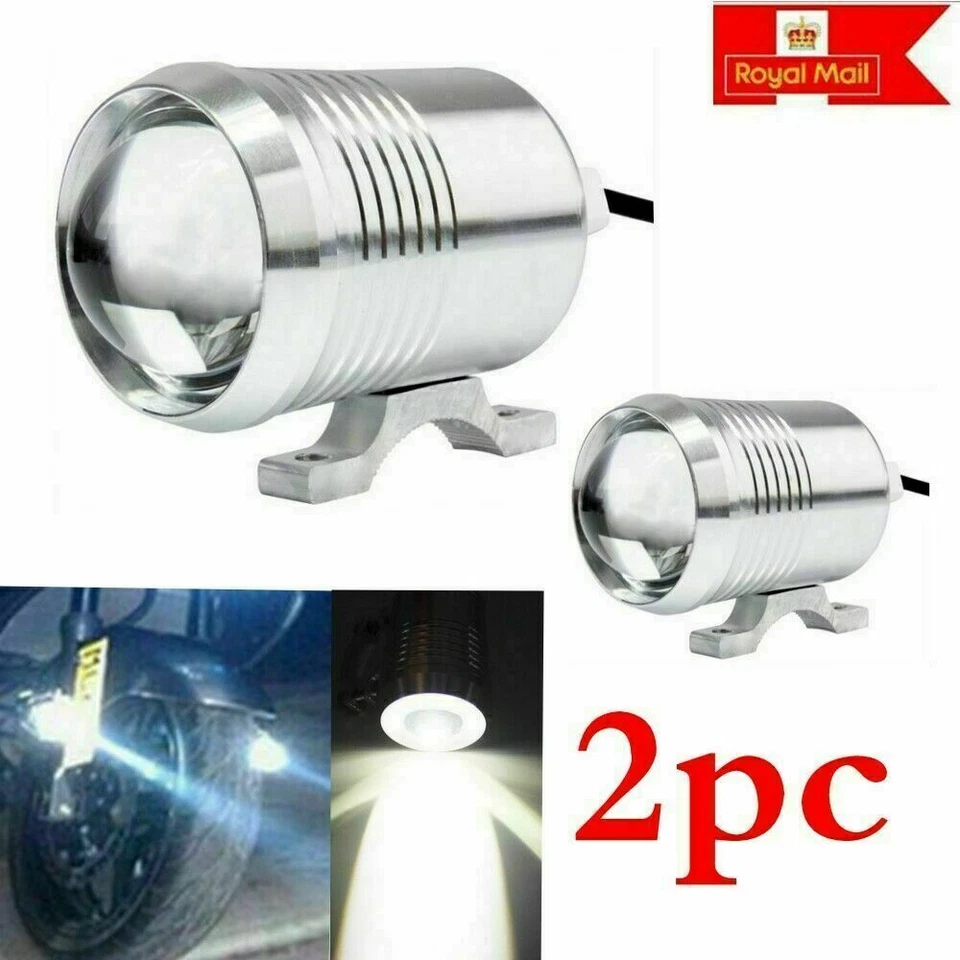 2PCS Motorbike Driving Headlight Front Fog Spot Lights Motorcycle Lamp Cree LED