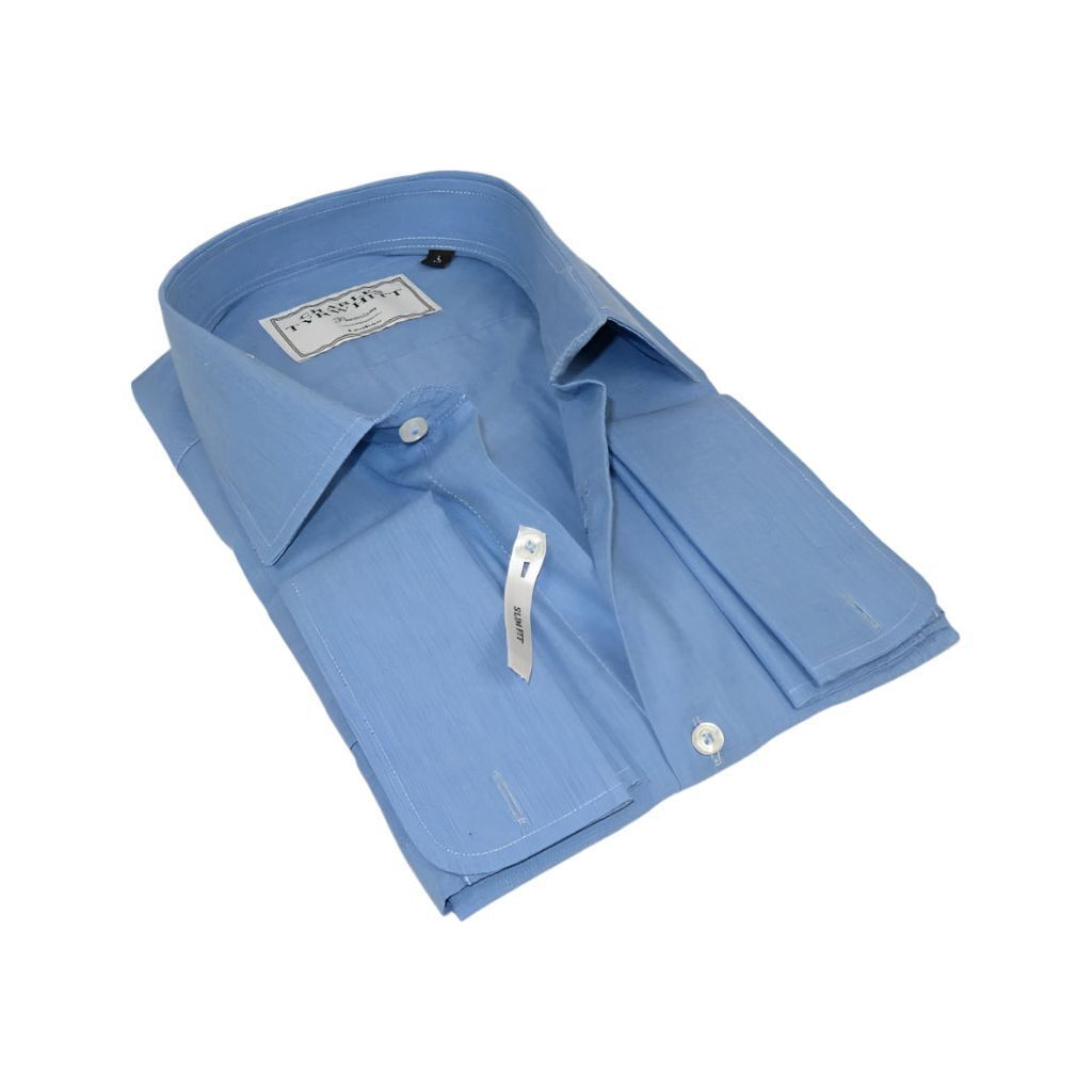 Мужская рубашка Charles TYRWHITT Турция 100% Хлопок с французскими манжетами CHT-1 Синий
