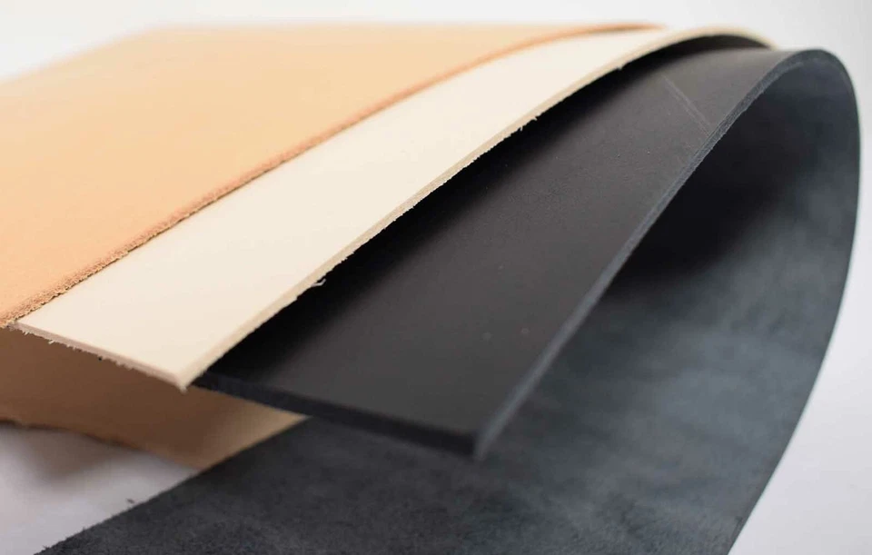 Blankleder vegetabil 1,2-1,4 mm Wunschgröße naturell, getalgt und schwarz #viz