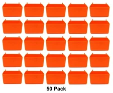 Small Plastic Orange Pegboard Storage/Part Bins, Multi-Pack Pricing JSP Brand