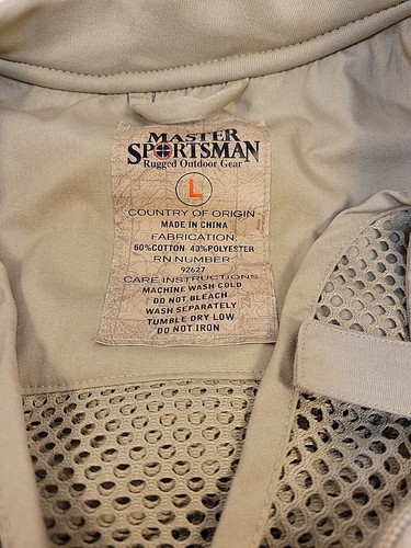 Master Sportsman Tan L Vest Fishing/Hunting/Traveling/-Vest With Tackle - Picture 4 of 7