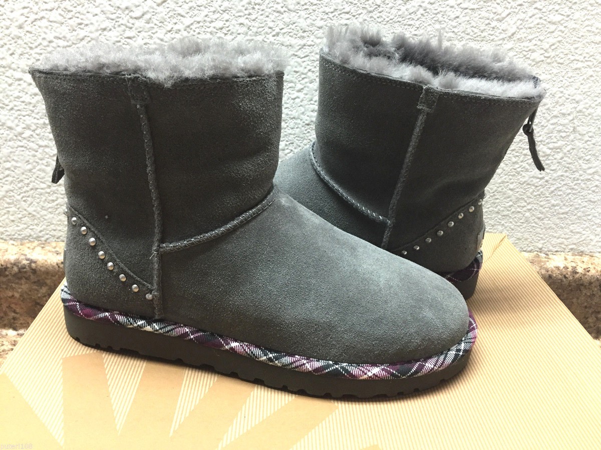 UGG EXCLUSIVE CLASSIC MINI ROCK CHARCOAL BOOT US 7 / EU 38