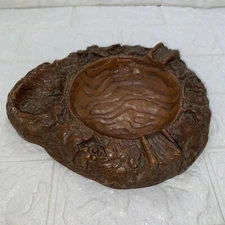 Vintage Wooden Cigar Ashtray With Pipe Rest