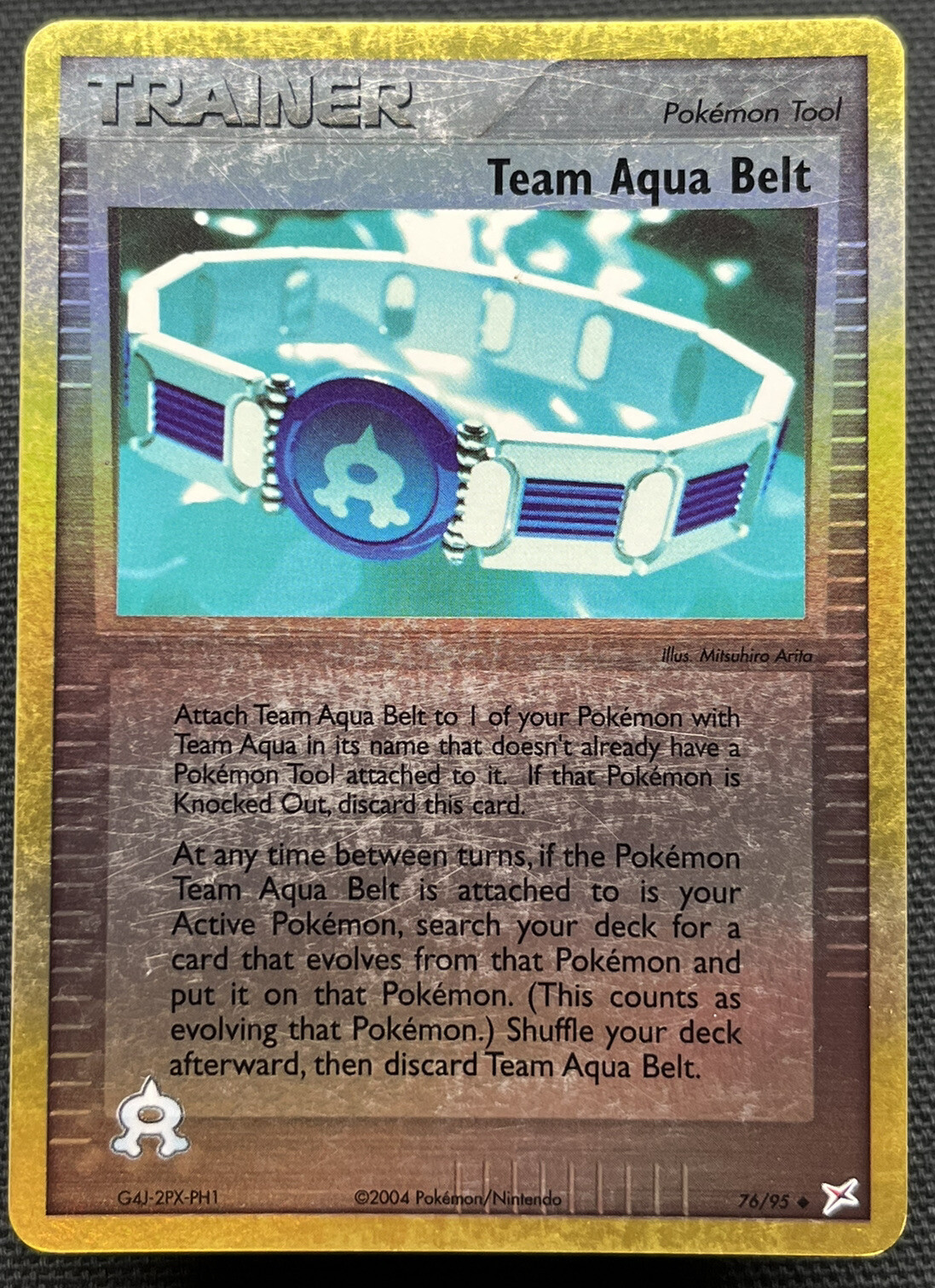 Team Aqua Belt - 76/95 - Uncommon Reverse Holo - LP