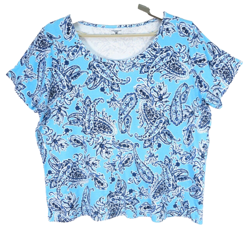 JONES NEW YORK Sport Women Stretch Comfy Cotton Tunic Multicolor Paisley Plus 1X