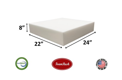 FoamRush 22" x 24" High Density Upholstery Foam Cushion (Made in USA) - Picture 12 of 14