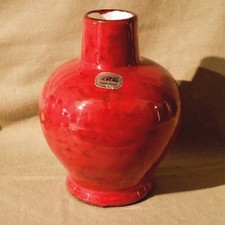 Très rare vase superbe tons rouges glaçure courante RRK céramique années 60 70