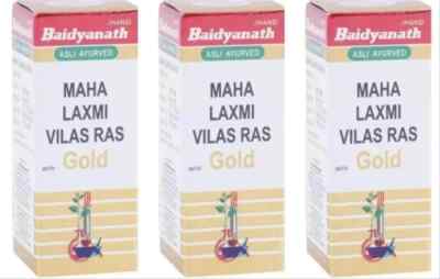Baidyanath Maha Laxmi Vilas Ras with Gold   10 Tablets PACK OF 3 | Exp 2027