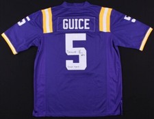 Derrius Guice Autographed LSU Nike Jersey Inscribed “Geaux Tigers” JSA COA State