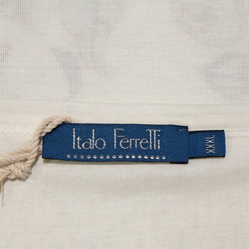Italo Ferretti NWT Short Sleeve Crew Neck T-Shirt Size 3XL in Ivory 100% Cotton - Picture 3 of 8