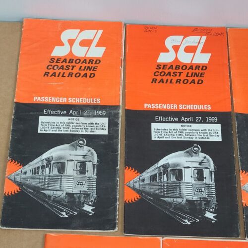 Vintage Seaboard Coast Line Railroad Passenger Schedules Time Tables 1967-1969 - Picture 2 of 14