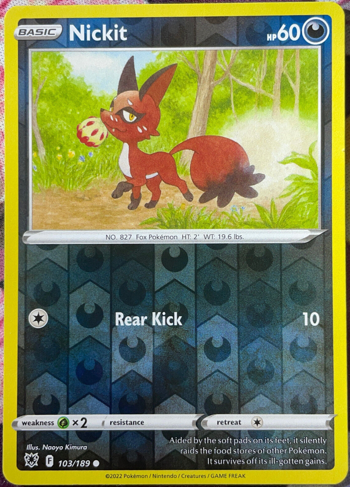 Nickit Reverse Holo - 103/189 - Astral Radiance Pokemon 2022