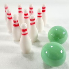 Mini Bowling Set For Desk Or Tabletop Fun Includes 10 Pins 2 Green Balls