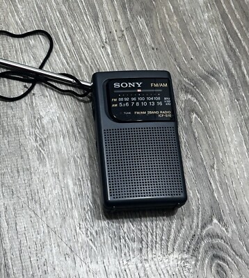 Sony ICF-S10 Compact Portable Pocket AM/FM 2-Band Radio Black | eBay