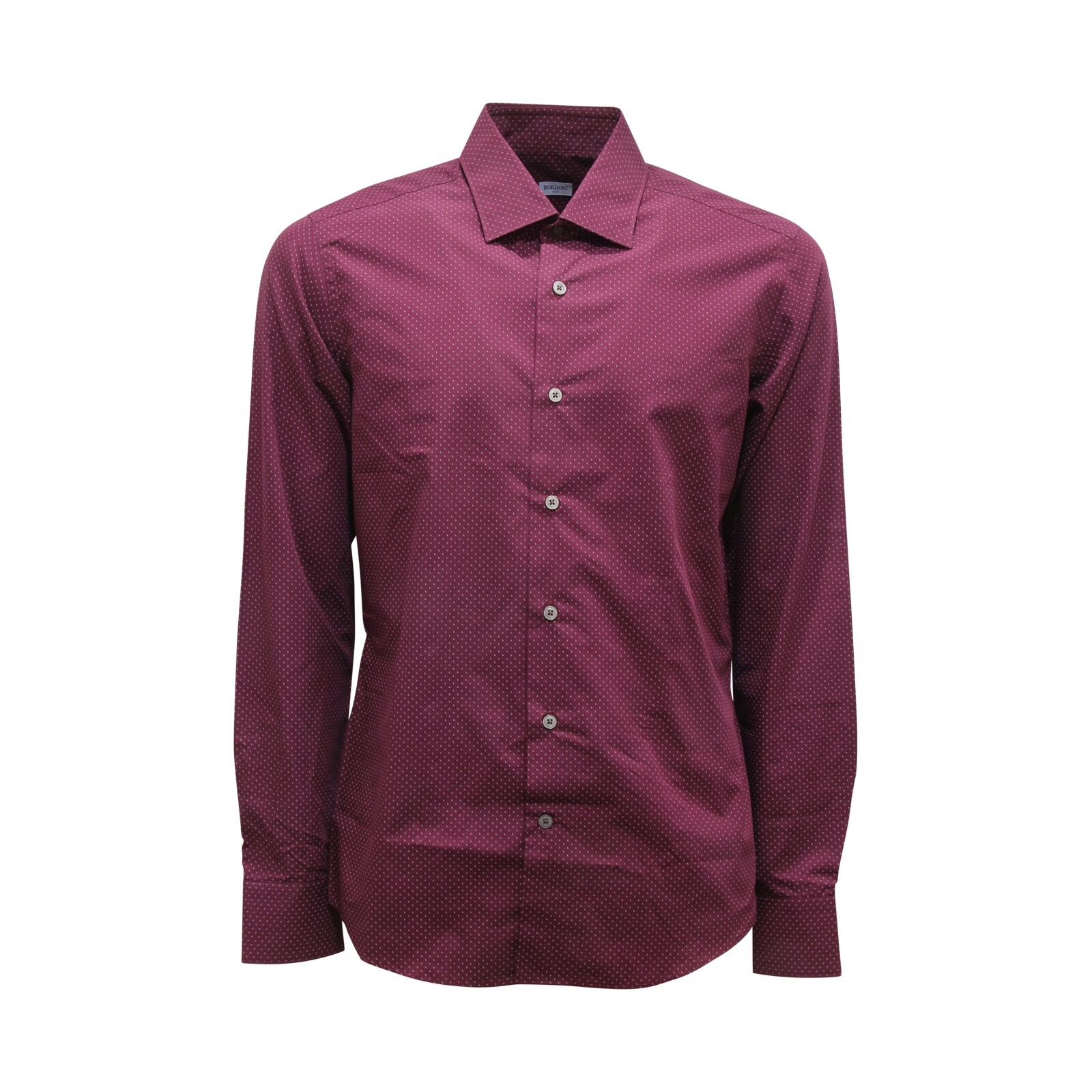 L0043 МУЖСКАЯ РУБАШКА CAMICIA UOMO BORDONI С МИКРО-РИСУНКОМ