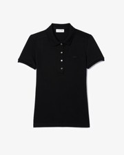 Lacoste Polo Donna PF5462 Nera Taglia 44 Cotone Piqué Slim Fit Originale