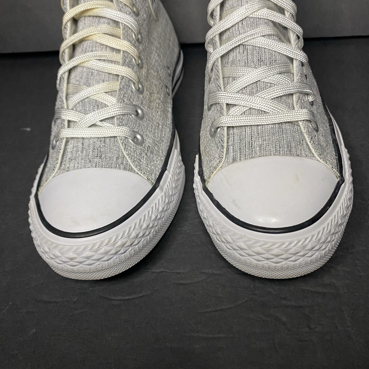 Converse Chuck Taylor All Star Shoes Gray Sparkle Knit High