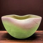 Vintage ‘30s Weller Pottery Elberta Folded Planter Lime Green Dark Pink Glaze