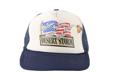 Vintage 90s US Military Desert Storm Spell Out Fighter Jets Roped Trucker Hat