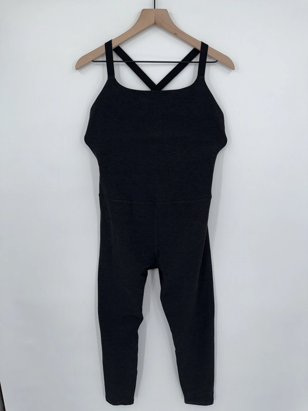 beyond-yoga cross strap sleeveless slip-on one piece romper 
