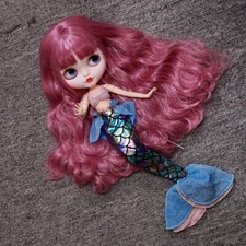 Blythe Articular dollRose Red Long Hair Bunny Teeth from Factory Joint Body 12"