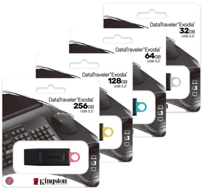 Kingston DTX 32GB 64GB 128GB 256GB DataTraveler Exodia USB 3.2 Gen 1 Drive LOT