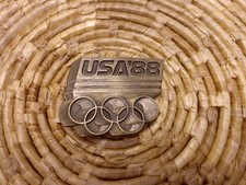 1988 OLYMPIC GAMES USA Seoul South Korea Brass Vintage Belt Buckle