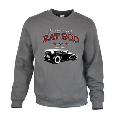 Hot Rod Sweatshirt Auto SpeedShop retro v8 US-Car Garage Pullover *1049 grau