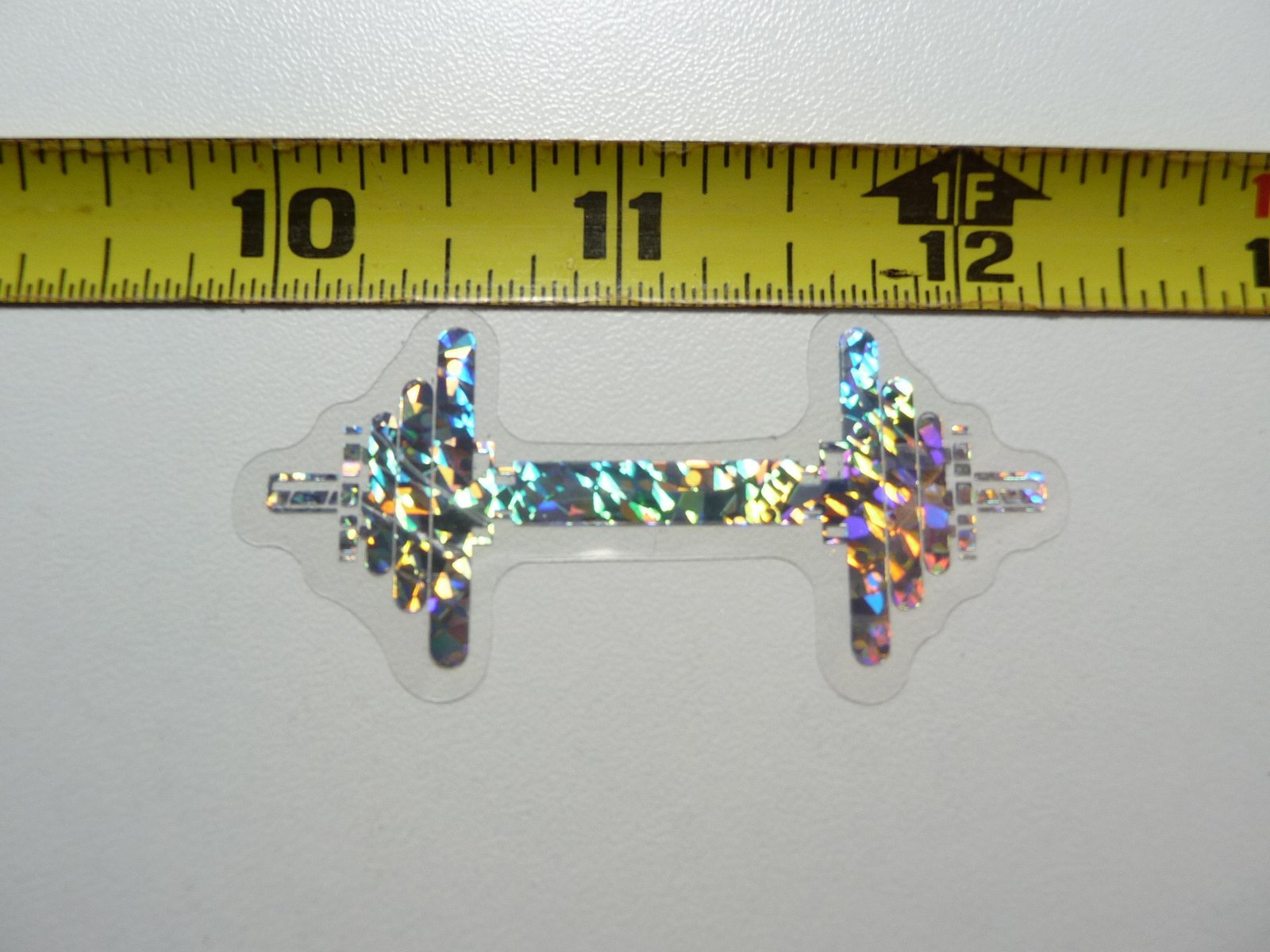 HOLOGRAPHIC DUMBBELL WEIGHTS WEIGHTLIFTING  STICKER DECAL SPORTS ATHLETICS