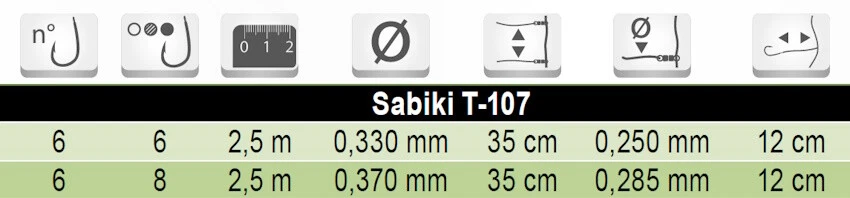 Sabiki Tubertini T-107 cm.250 6 ami fluorocarbon pelle pesce pelagici - Immagine 4 di 4