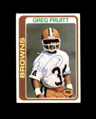 Greg Pruitt Signed 1978 Topps Cleveland Browns Autograph
