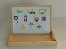 Educational Magnetic Toys with Magnet Board, Dry Erase Board WOOD BOX 16 X 12"