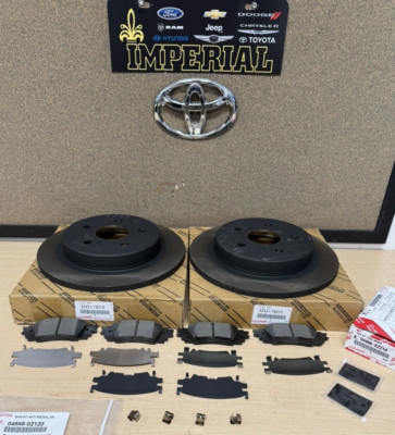 2021-2023 TOYOTA VENZA GENUINE OEM REAR BRAKE KIT OEM ROTORS TCMC PADS & SHIMS